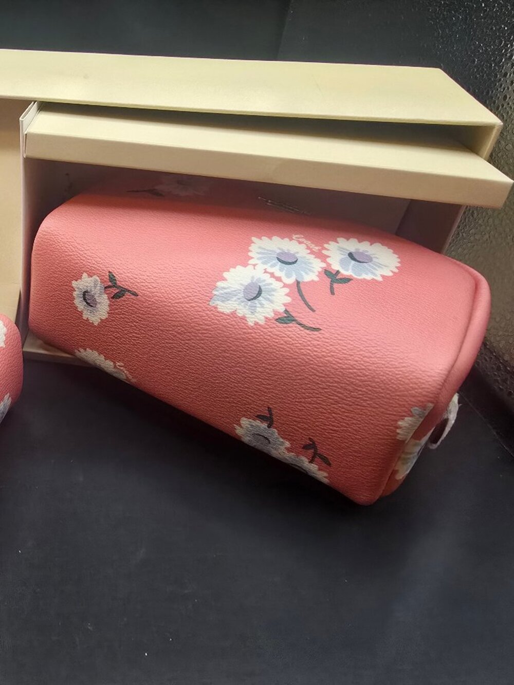 Coach Boxed Small and Mini Boxy Cosmetic Case Set with Daisy Print C3062 - Picture 3 of 5